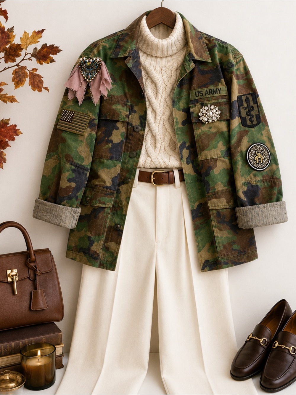 Camouflage Women's Jacket - Green/Brown Camo